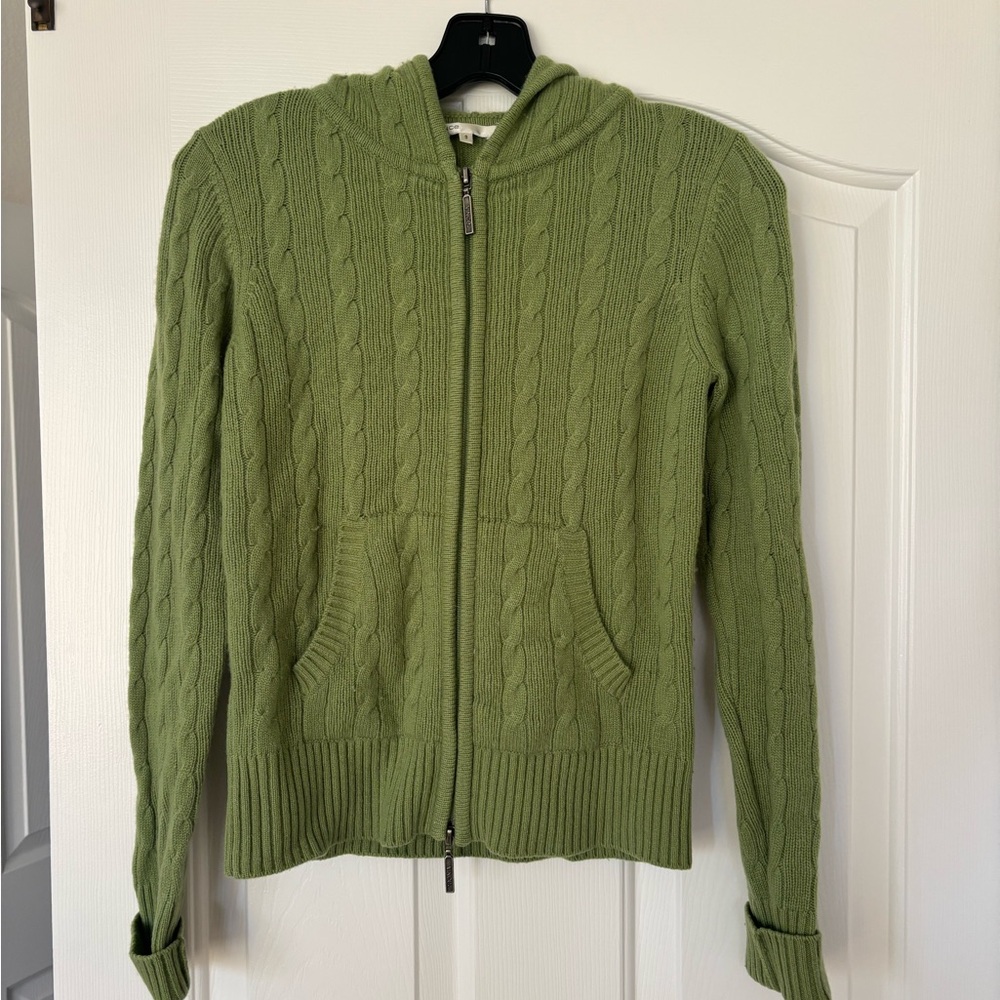Vince Green Cable Knit Cashmere Sweater
